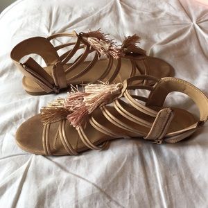 Tassel rose gold sandals